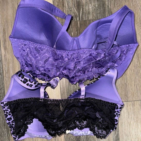 NWOT | Rhonda Shear Purple and Leopard Print Bras - Picture 3 of 5